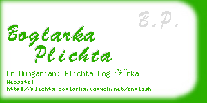 boglarka plichta business card
